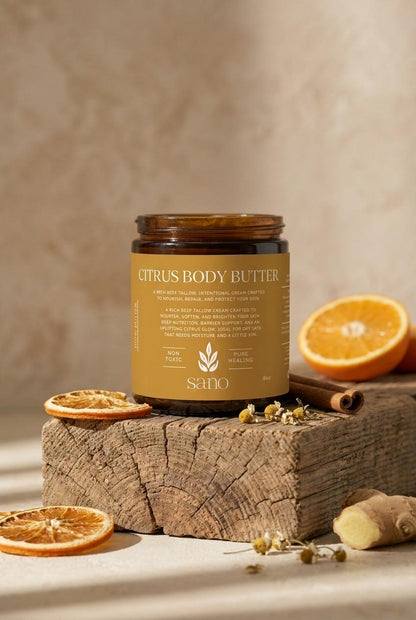 Citrus Body Butter — amber jar hero